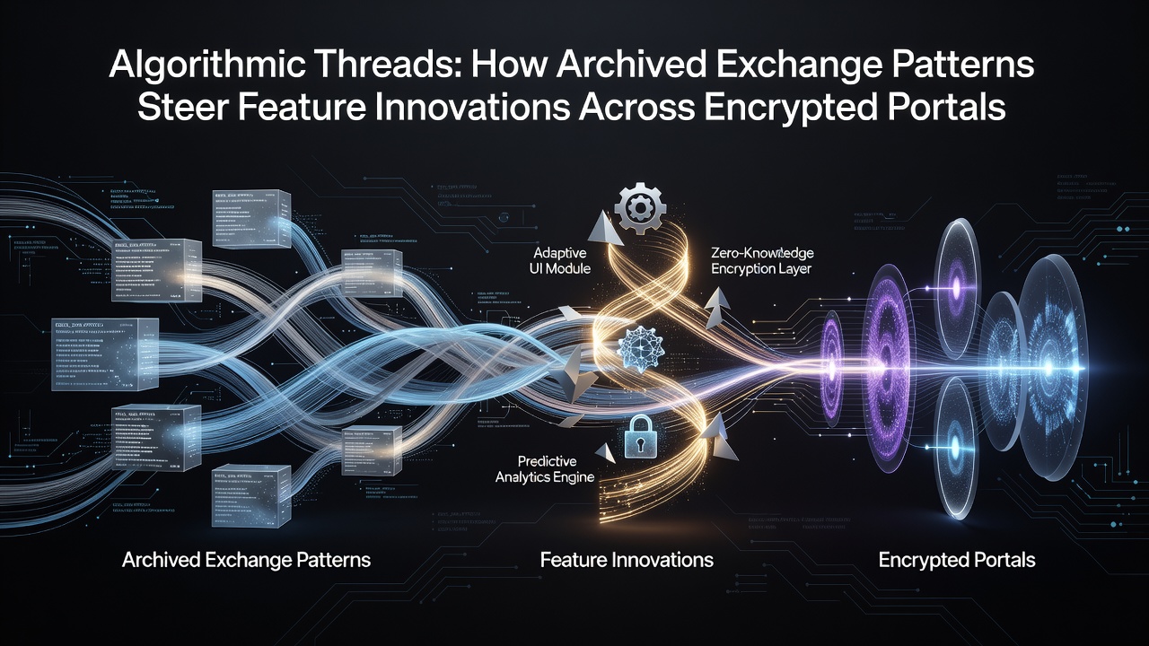 Network visualization showing how archived patterns influence feature development in encrypted transfer environments