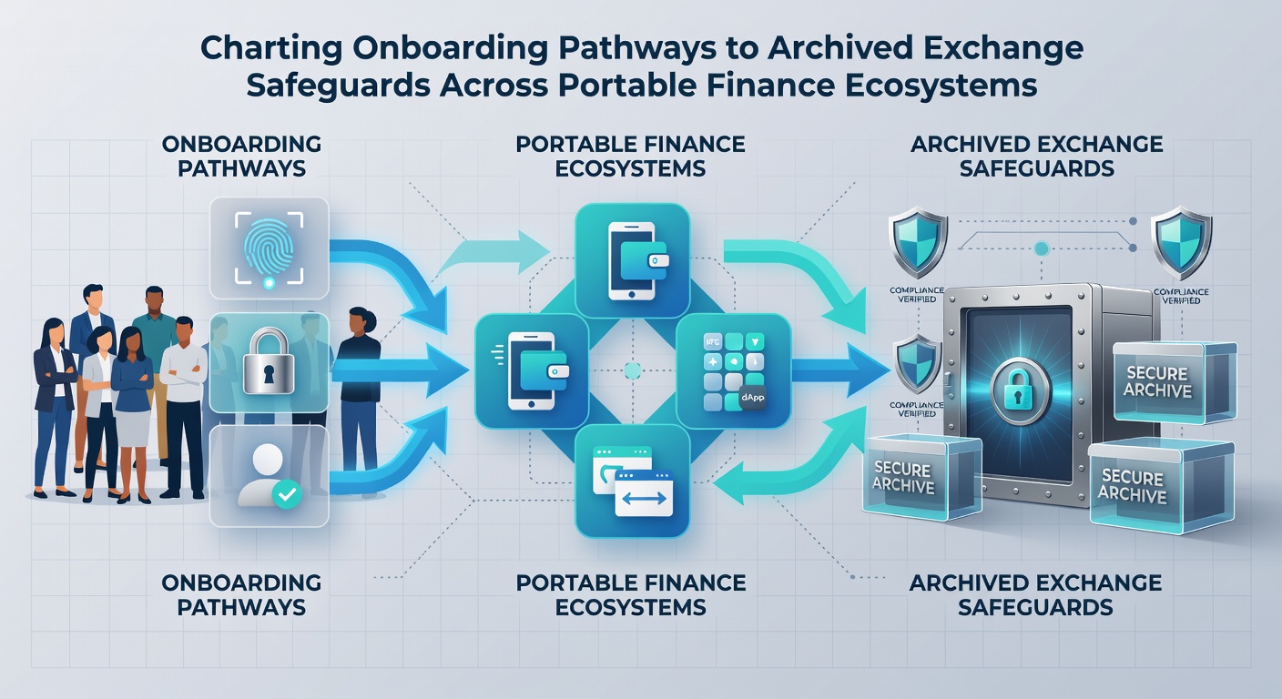 Diagram illustrating connections between onboarding pathways and archived exchange safeguards in digital finance networks