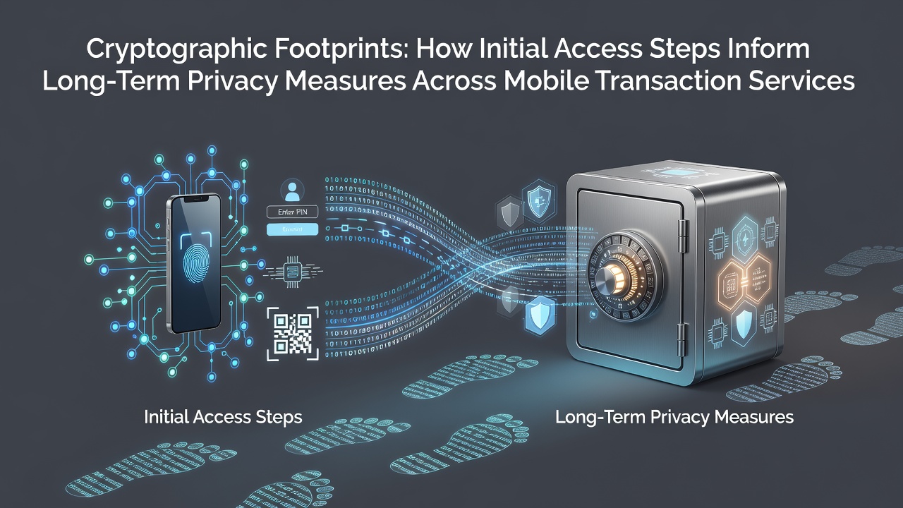 Illustration of cryptographic processes during initial user access in mobile transaction platforms