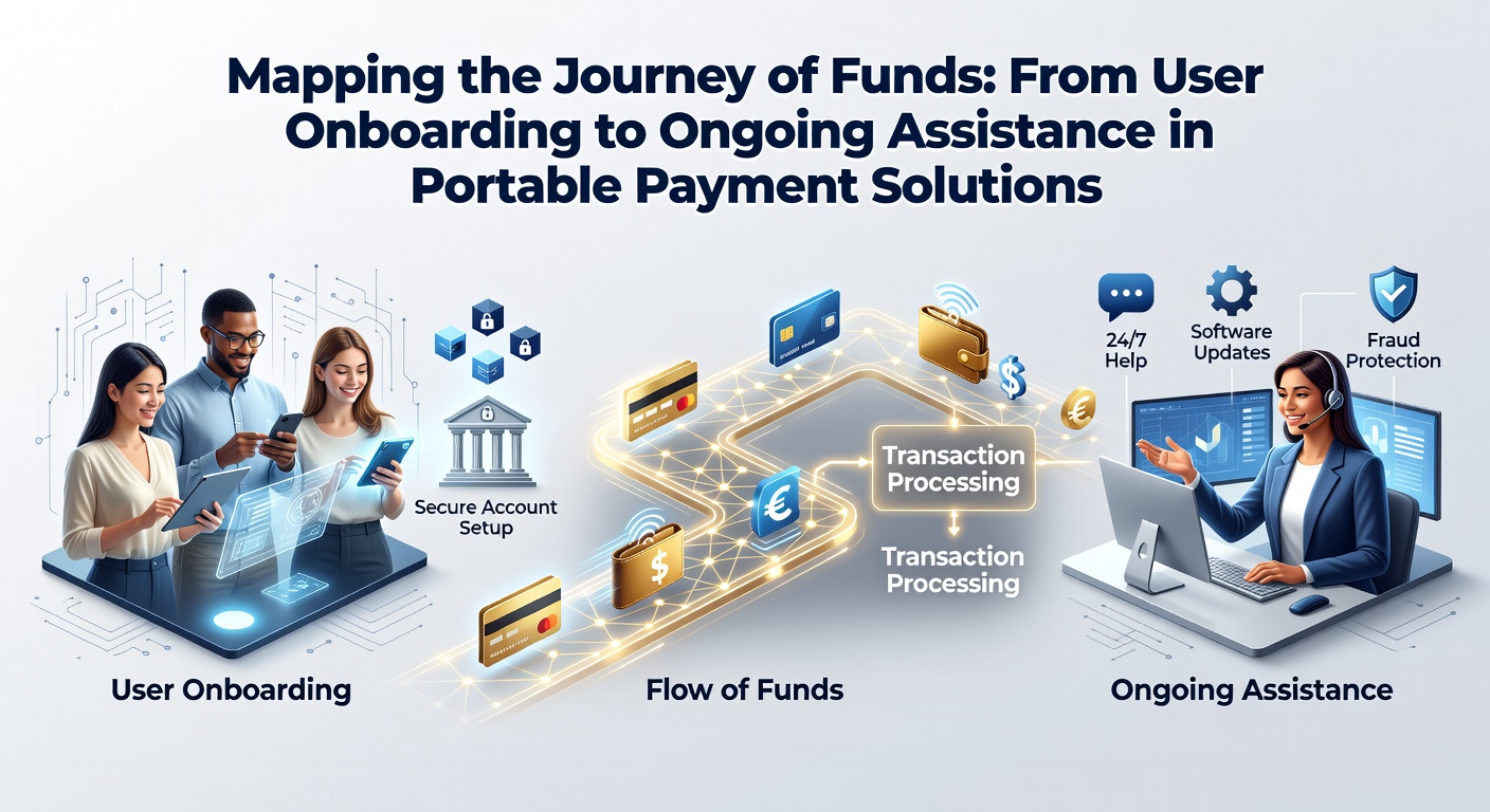 Infographic showing the flow of funds from user signup through verification and into active portable payment accounts