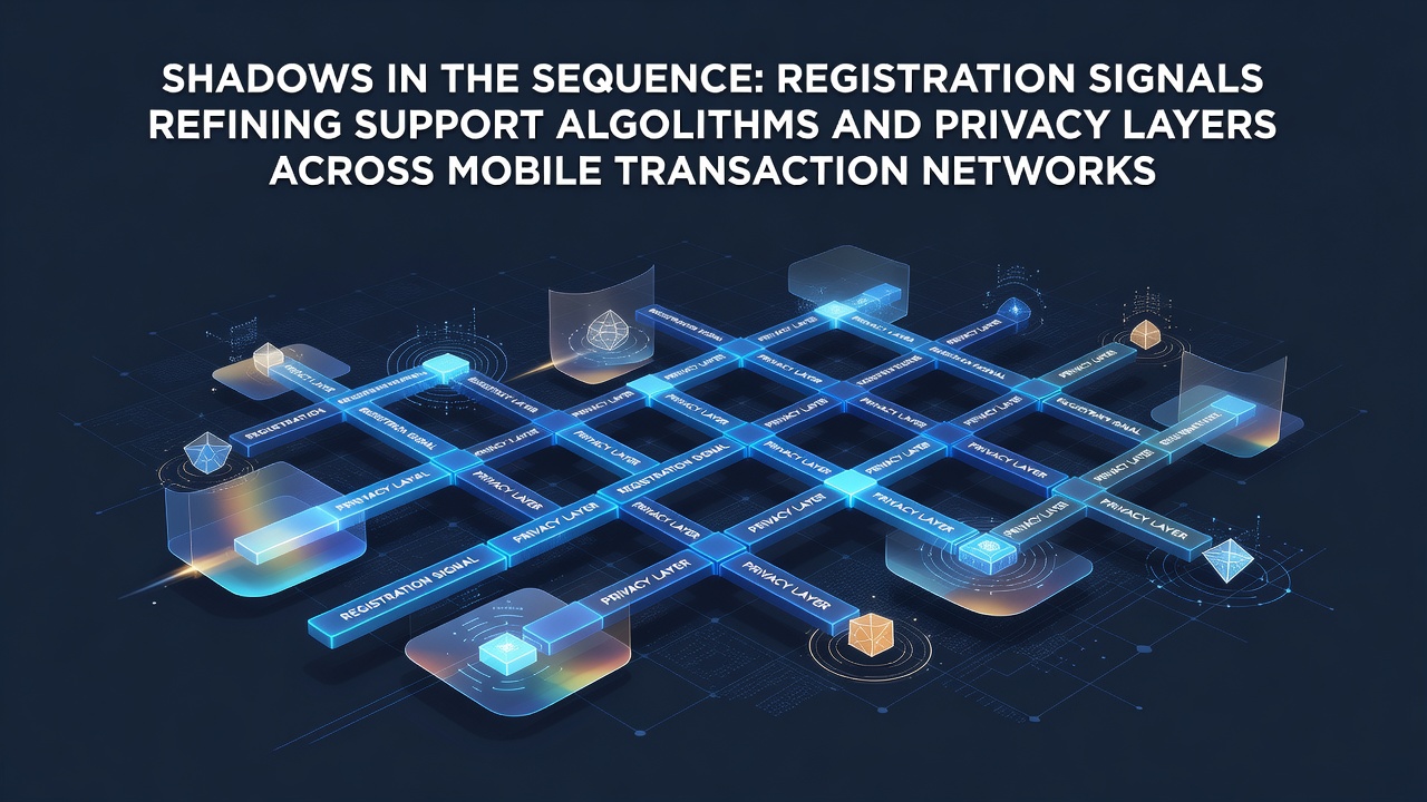 Abstract visualization of registration data flows shaping support algorithms in mobile payment networks
