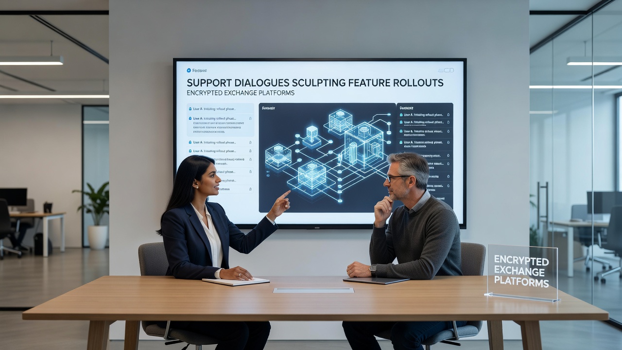 Team reviewing anonymized support dialogue data to inform encrypted feature updates