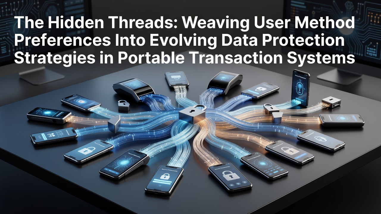 Illustration of interconnected threads representing user payment method choices integrated with data protection layers in mobile transaction systems
